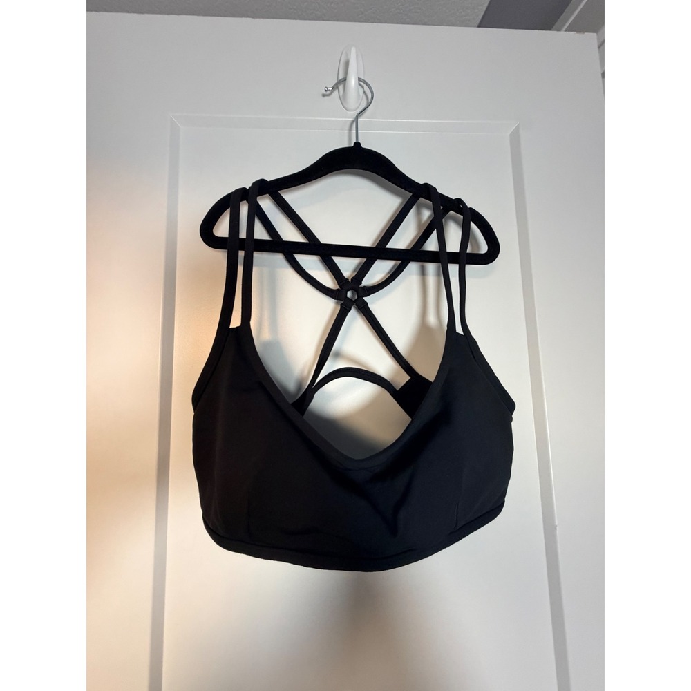 Lululemon Free To Be Bra Black Strappy Back Yoga Sports Bra Low Impact_145